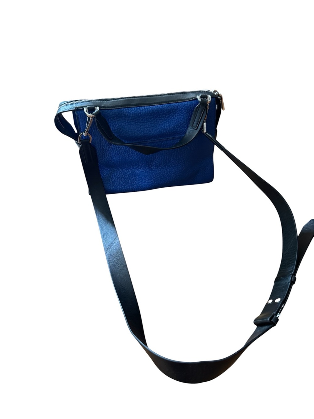 Blue Leather CrossbodyMK  Bag with Black Strap in great condition